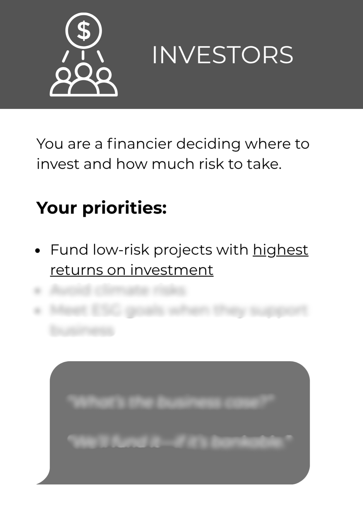 Investor Persona Card